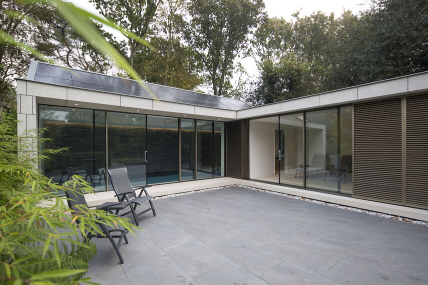 BriseSoleil 40 Solar Shading, HiFinity Sliding & Folding and CS 86-HI (c) Cancelled Systems - Swimming pool Poolhouse Bergen located in Bergen, The Netherlands