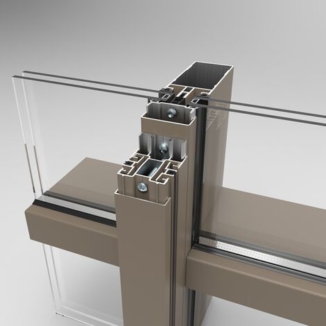 3-D section of the new Renson Fixscreen Minimal Curtain Wall 50.