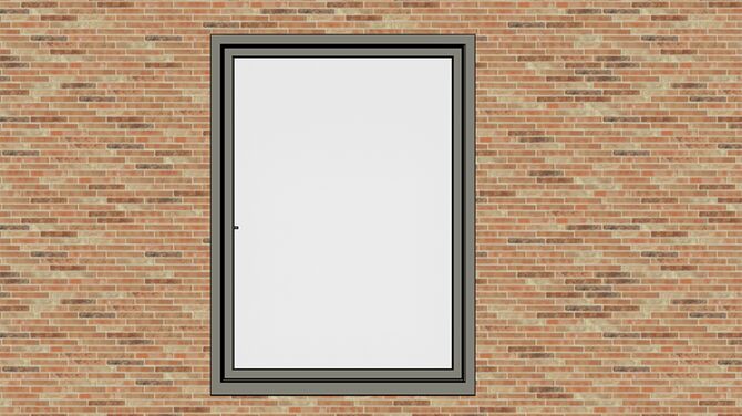 BIM model of window generated in brick wall.