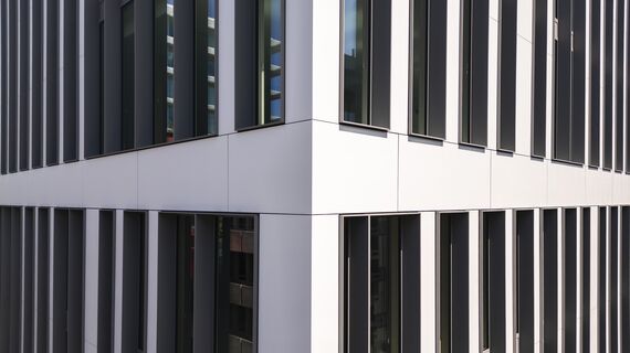 Close up of glazed façade